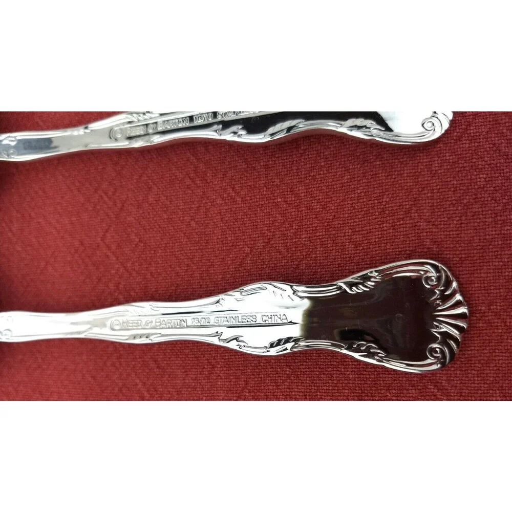 Reed & Barton VICTORIA SOUP PLACE SPOONS 18/10 Stainless Steel Flatware Lot of 4